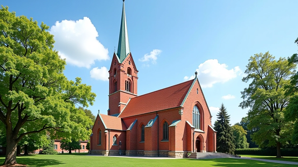 Pärnu Katedraali kirik, punakiviline arhitektuur, torn, religiooosne monument